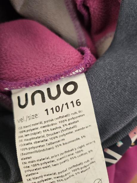 Unuo softshellové nohavice zateplené fleecom, unuo,110
