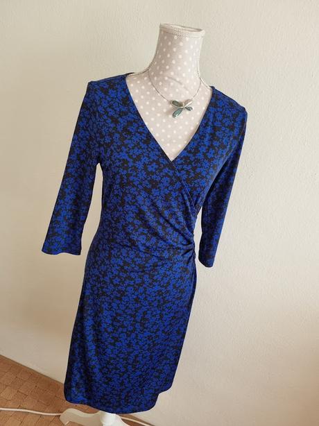 Modro čierne elast.šaty orsay 38, orsay,38