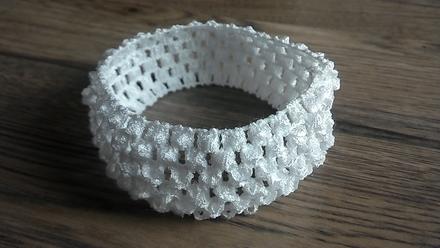 Elastická pletená čelenka 40 mm - biela,