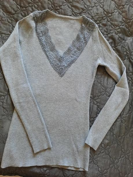 Pulover s čipkou, s