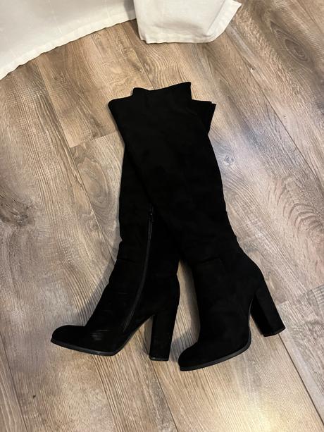 Čierne semišové čižmy, 36