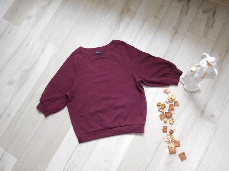 Bordo vínová pružná mikinka s,, s