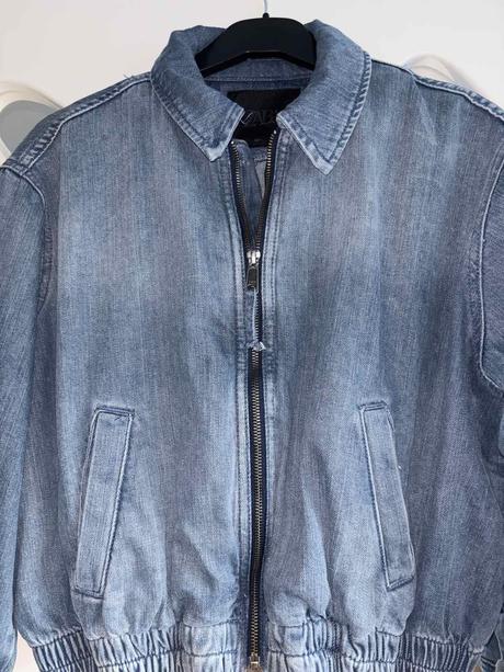 Oversized denimová bunda zara xs, zara,34 - xs
