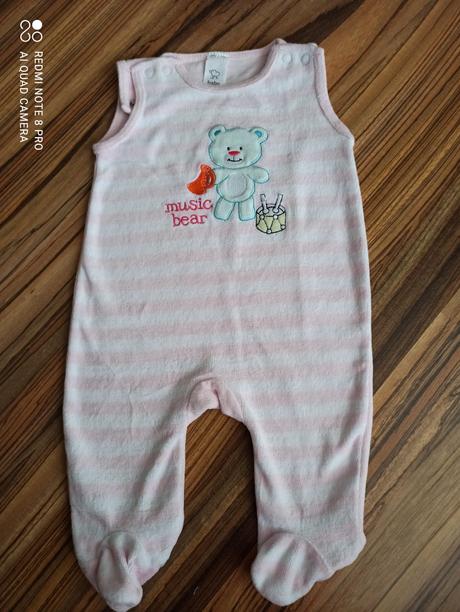 Zamatové dupačky s macíkom v. 62, baby club,62