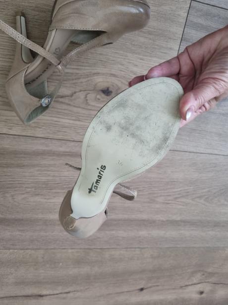 Krémové kožené lodičky tamaris 36, tamaris,36