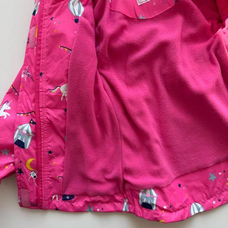 Dievčenská prechodná bunda unicorn ružová, 110