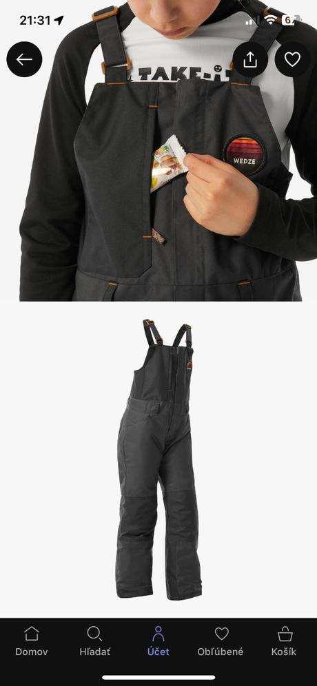 Predám chlapčenský lyžiarsky set, quechua,164