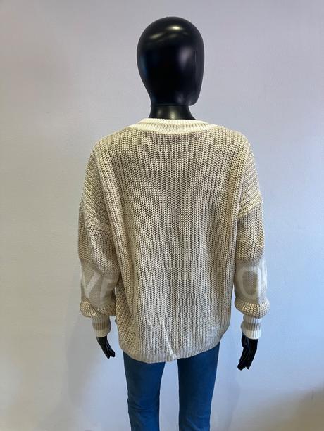 Dámsky sveter bielo-béžový (uni), l / m / s / xl