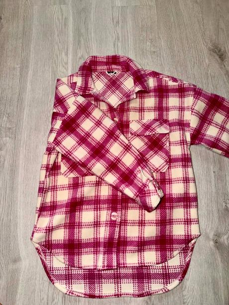 Stylova flisova karovana damska bunda-kosela, l