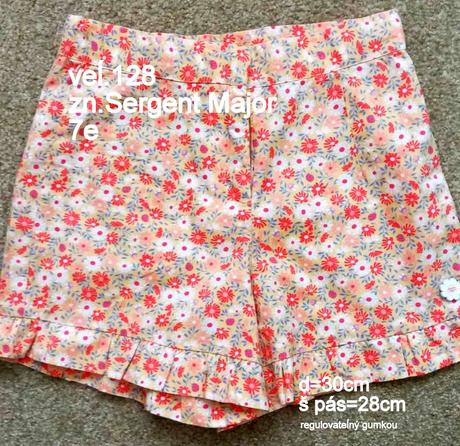Dievčenské šortky veĺ.128, sergent major,128