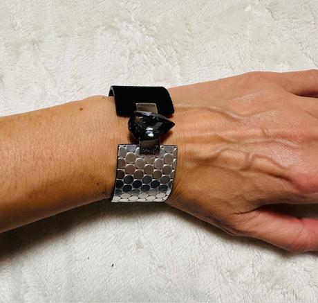 Kožený náramok čierno-strieborný cango & rinaldi, 