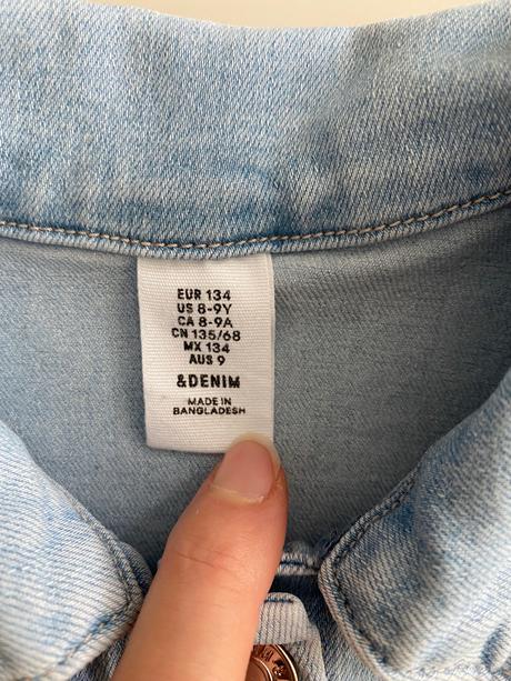 Modra riflova bunda, h&m,134