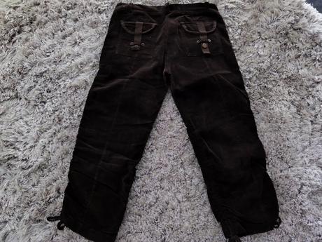 Hnedé menčestrové nohavice 7/8, m