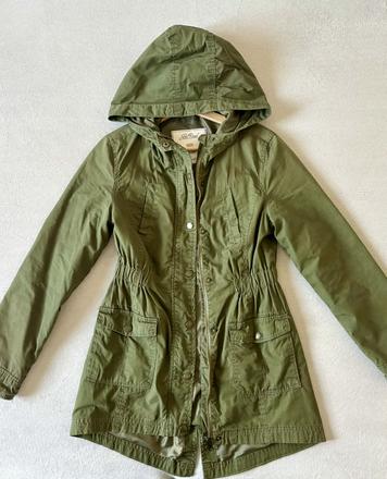 Olivová parka s kolibríkom, takko,xs