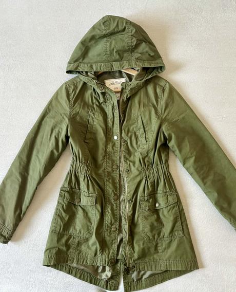 Olivová parka s kolibríkom, takko,xs