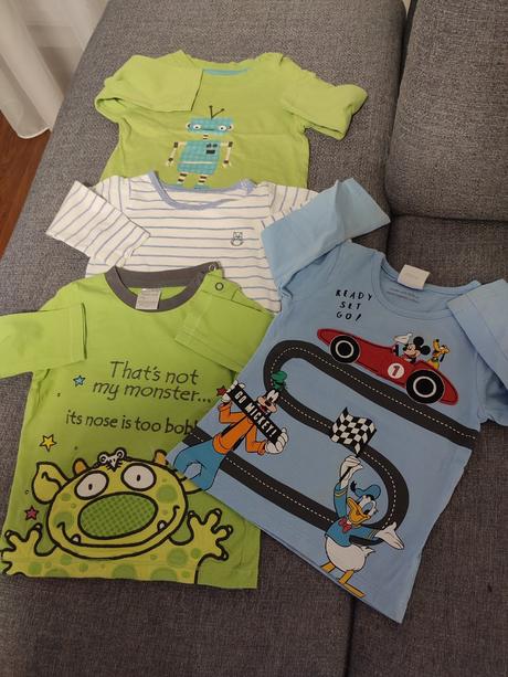 Tričko s dlhým rukávom 9-12 (2ks), 68–80