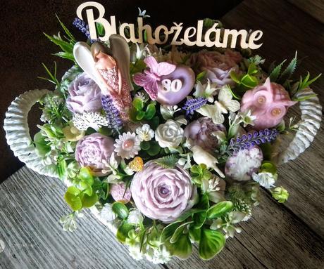 Mydlová kytica pivonia - jubileum,