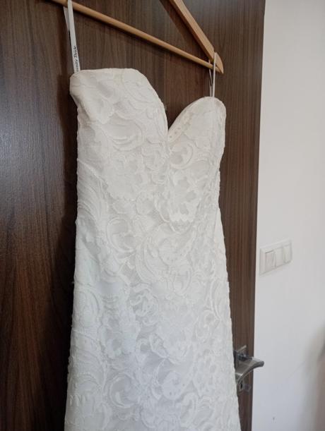 Čipkované svadobné šaty, 42 / l / m