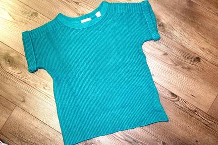 Okaidi tyrkysový, krásny pulover, v. 156, 158