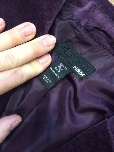 Zamatove bolerko, h&m,34