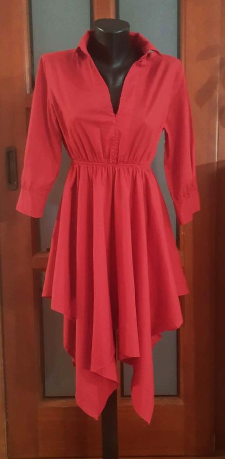 Predám zaujímavé asymetrické šaty (košeľu) veľ.s-m, s