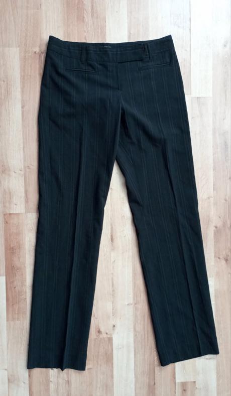 Dámske elegantné pásikavé biznis kostýmové nohavic, s