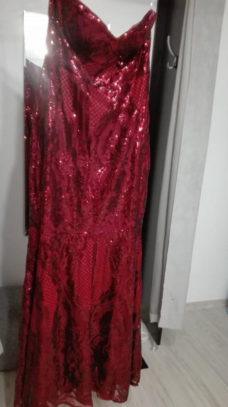 Trblietavé vínove šaty pre moletku, 42 / 44 / xl / xxl