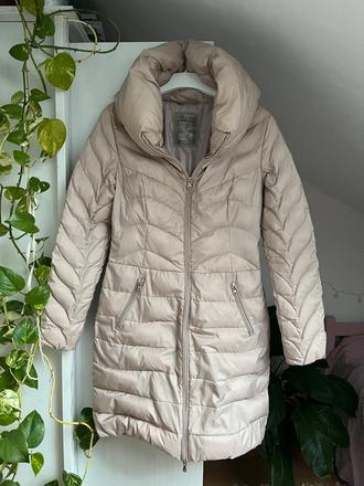 Zimna bunda guess/ béžová dlhá bunda/ zimná bunda, guess,s
