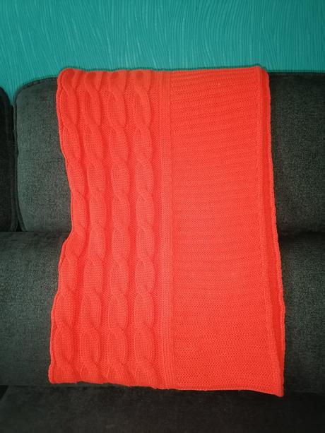 Červenooranžový pletený tunel, xl