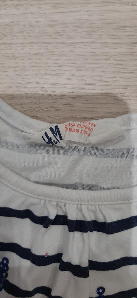 Letne tricko pasikave namornicke, h&m,116