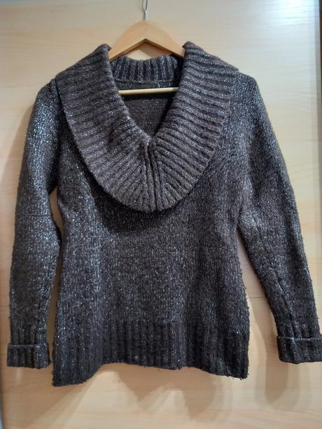 Sveter hnedý trblietavý, l