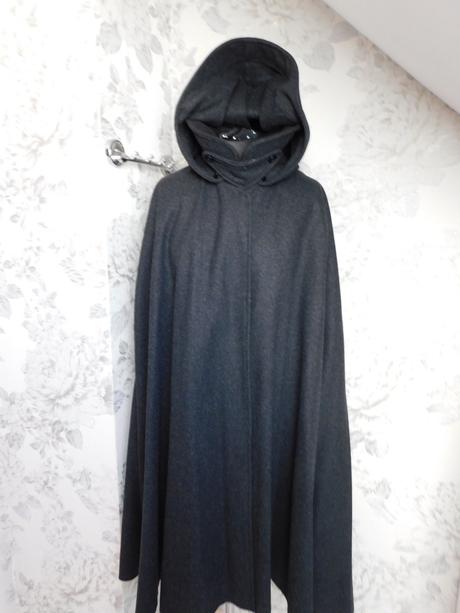 Luxusne panske vlnene glamurne pončo/kabat, l / m / s / xl