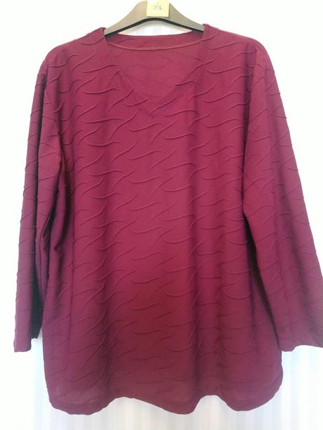 Dámsky bordový top s plastickým vzorom, xxxl, xxxl