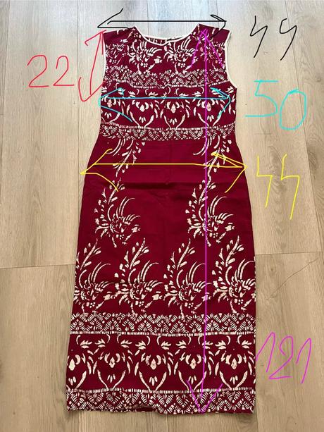 Vínové bavlnené šaty, l