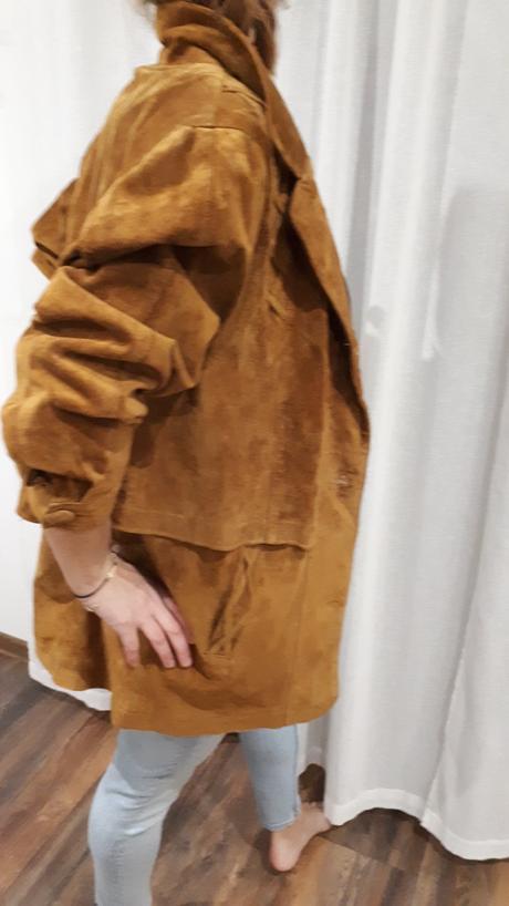 Kožený kabát vintage oversize vel 38/40/42, l