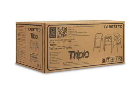 Caretero jedálenská stolička 3v1 triplo beige, caretero