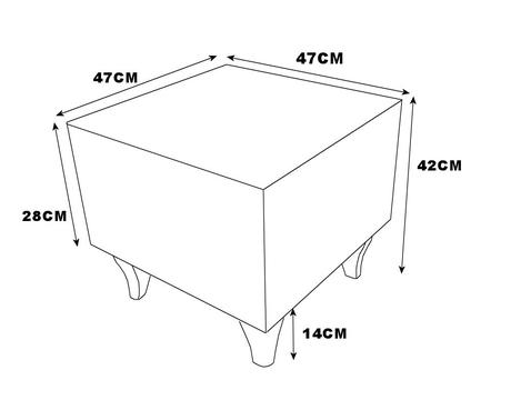 Taburetka podnožka grey cinamone + kvety, 
