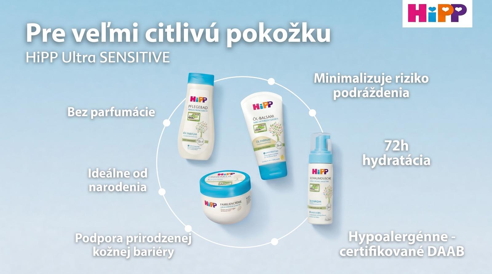 HiPP Ultra Sensitive - kozmetika pre citlivú pokožku od narodenia HiPP Ultra Sensitive - kozmetika pre citlivú pokožku od narodenia