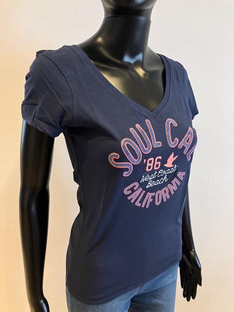 Dámske modré tričko s nápisom soul cal (36), s