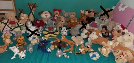 55 kusov rôzne plyšové hračky,