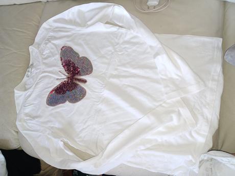 Tričko s motýľov a flitrami, terranova,164