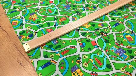 Bavlnená látka - autíčka v meste- cena za 10 centi,