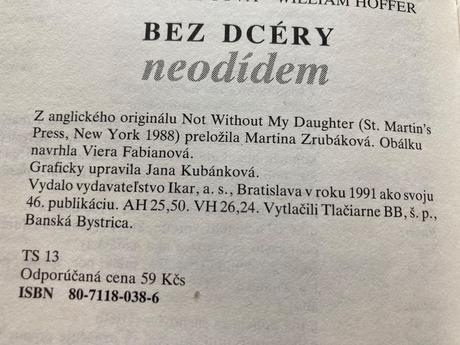 Bez dcéry neodídem-prvé vyd.1991, 