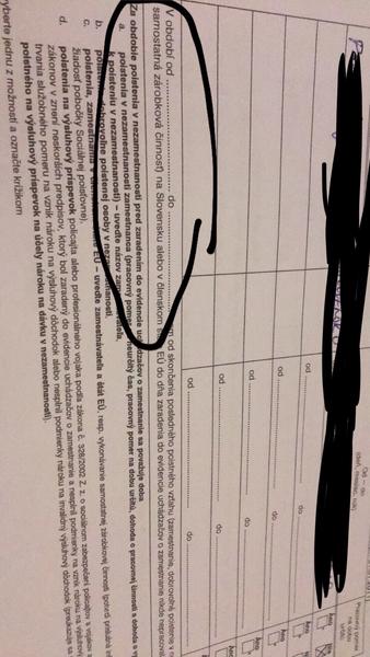 Pomoc s vypĺňaním tlačiva na dávku v nezamestnanosti