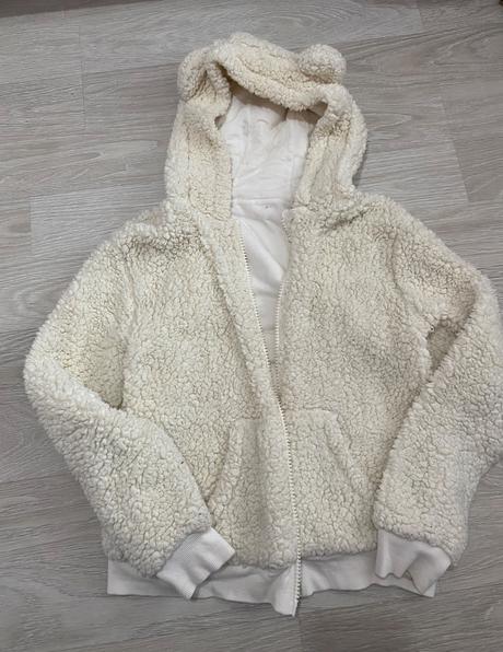 Krémová hrubá mikina, h&m,152