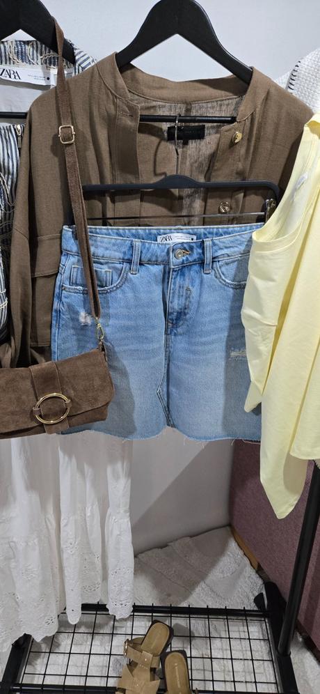 Riflová sukňa zara, zara,s