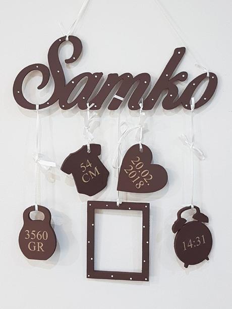 Meno na zavesenie s údajmi a fotorámikom, 