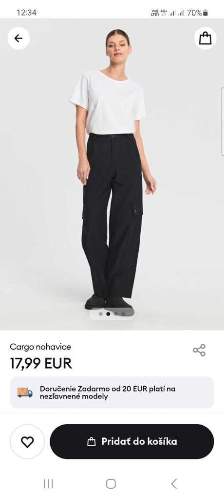 Len oprate cargo nohavice, sinsay,xs