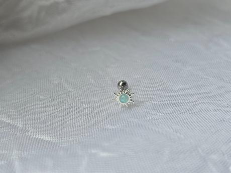 Strieborný piercing slniečko, 