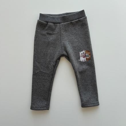 Dievčenské zateplené legíny kitty sivá, 80 / 92 / 98